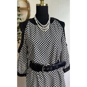 Cold Shoulder Hazel Black White Tunic Dress | Boho | Party Dress | Black Heart